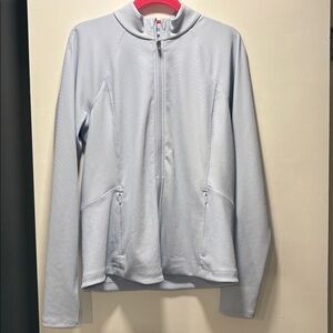 Athleta Salutation Stash Light Blue Full-Zip Performance Jacket
